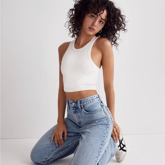 Madewell variegated rib crop tank lighthouse - Picture 1 of 4